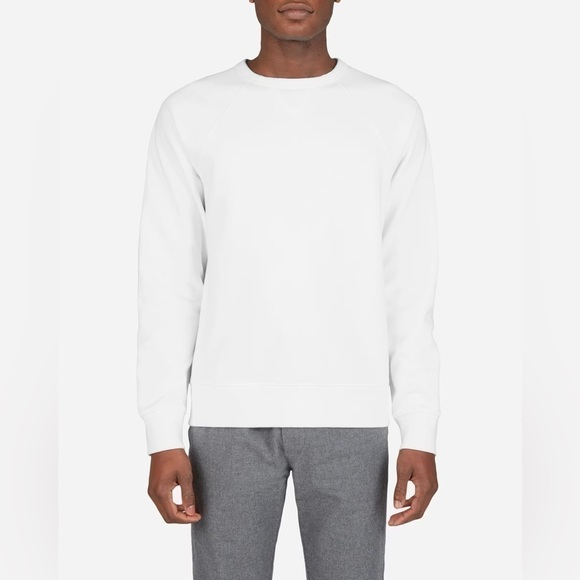 Everlane The Unisex French Terry Crew Sweatshirt in White NWT - Picture 4 of 11